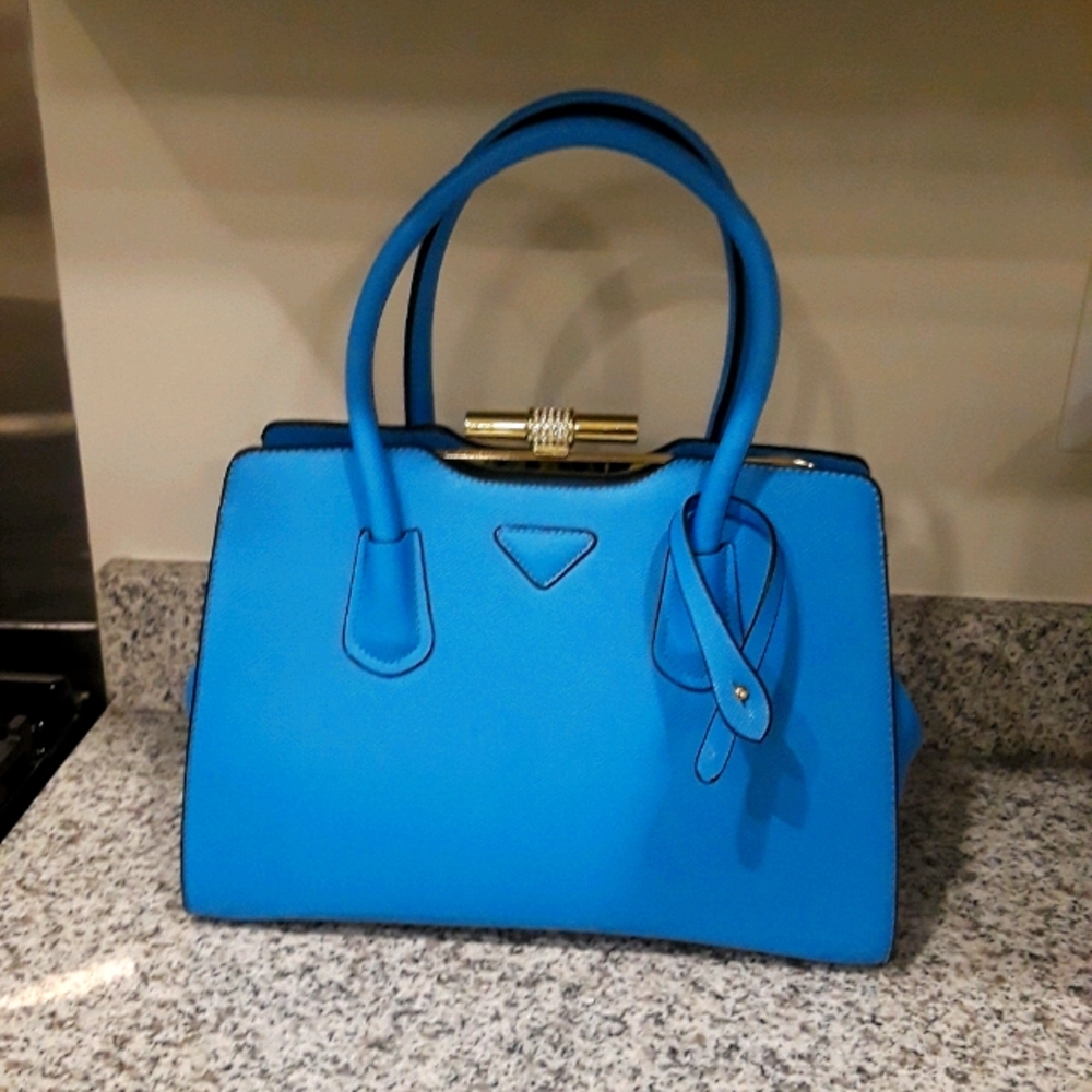 NWOT “Turquoise Satchel with Gold Hardware”